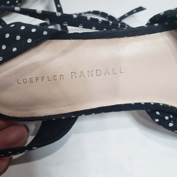 Loeffler Randall Leia Polka Dot Ankle Wrap Low Heel Sandals Size 8.5 B - Picture 8 of 13